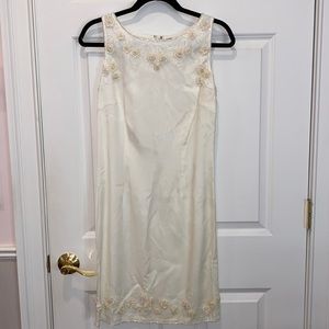 White Dress with Flowers and Sparkles